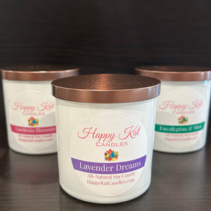 All-Natural Soy Candles- 8oz. White Tumbler - Happy Kat Candles & Gifts