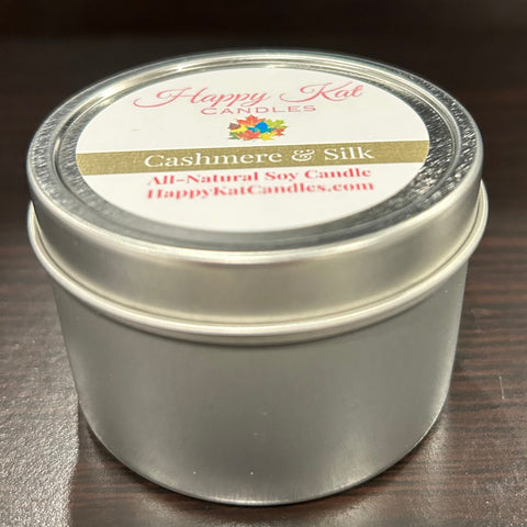 4oz. Travel Tin- Cashmere & Silk - Happy Kat Candles & Gifts