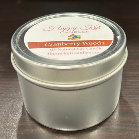 4oz. Travel Tin- Cranberry Woods - Happy Kat Candles & Gifts