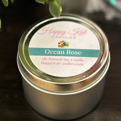 4oz. Travel Tin- Ocean Rose - Happy Kat Candles & Gifts