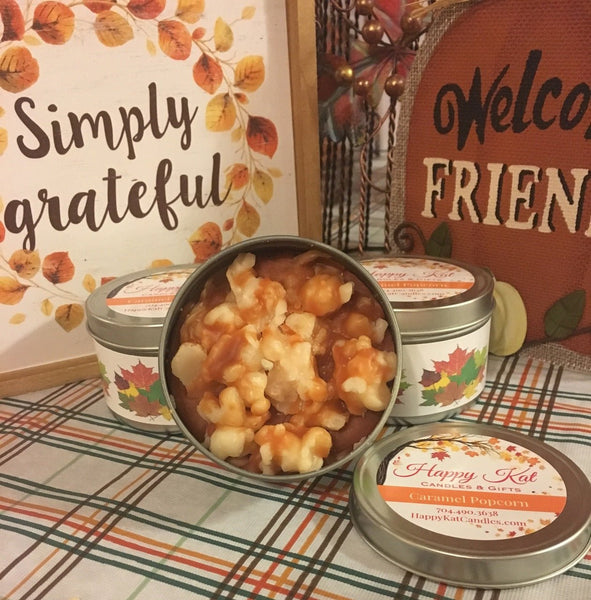 Caramel Popcorn Tin - Happy Kat Candles & Gifts
