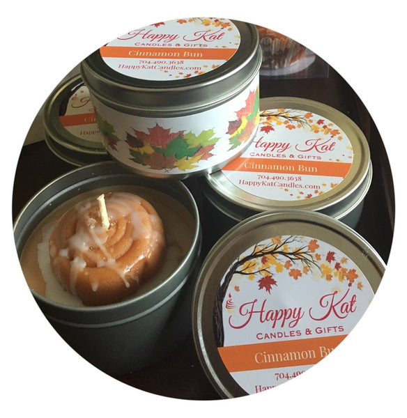 Cinnamon Bun Candle Tin - Happy Kat Candles & Gifts