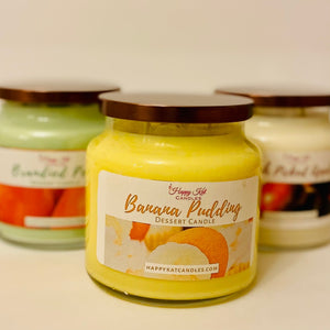 DESSERT JAR CANDLE- Banana Pudding 16oz. - Happy Kat Candles & Gifts