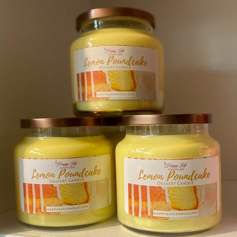 DESSERT JAR CANDLE- Lemon Poundcake 16oz. - Happy Kat Candles & Gifts
