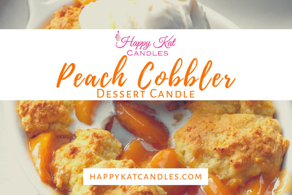 DESSERT JAR CANDLE- Peach Cobbler 16oz. - Happy Kat Candles & Gifts