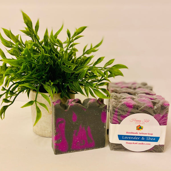 Handmade Artisan Soap- Lavender & Shea - Happy Kat Candles & Gifts