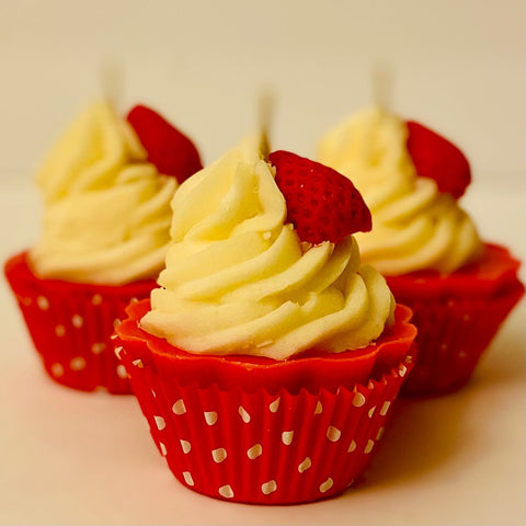 Strawberry Cupcake Candle - Happy Kat Candles & Gifts