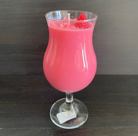 Strawberry Daquiri Candle (Glass may vary due to supply chain shortages) - Happy Kat Candles & Gifts